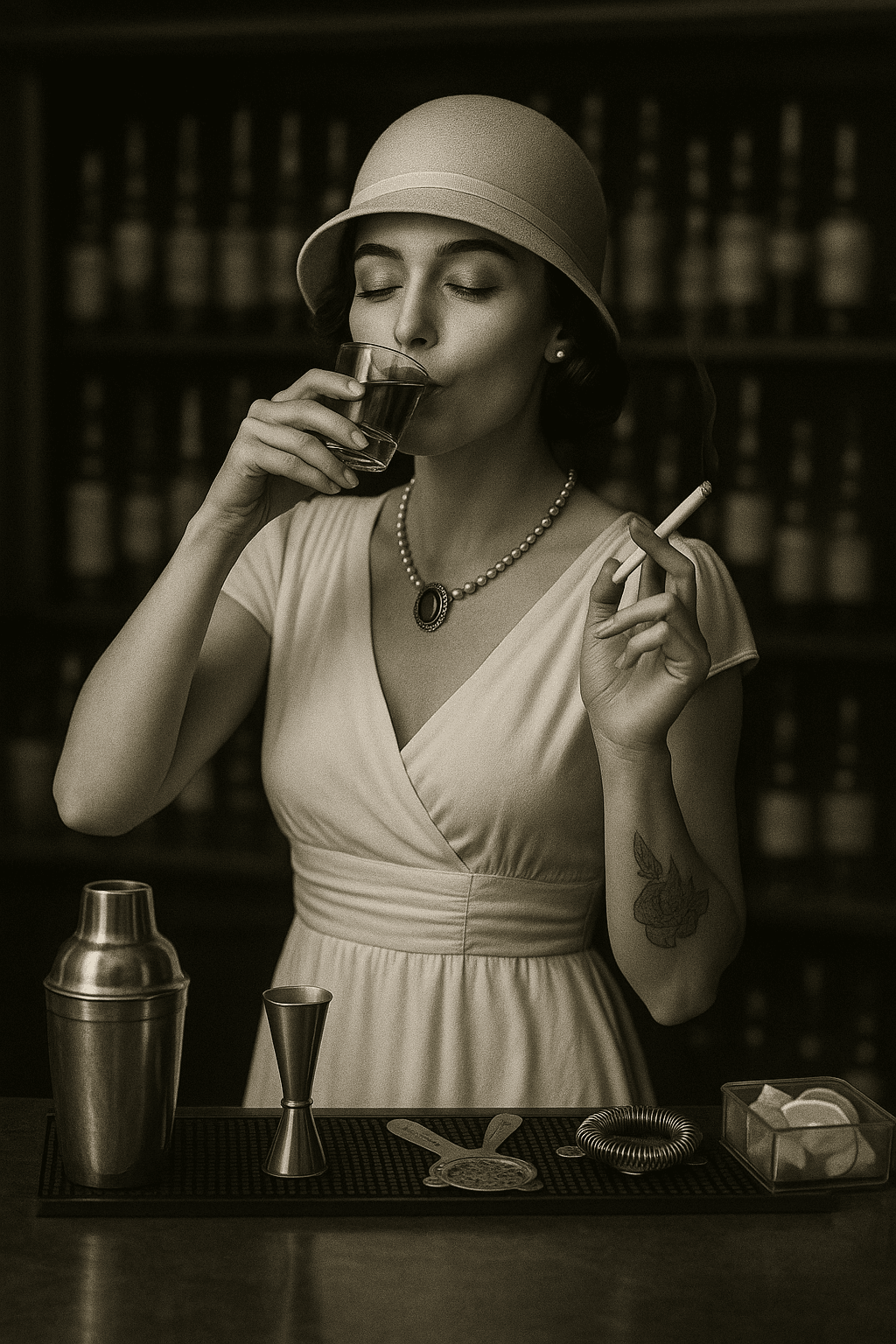 Behind the bar